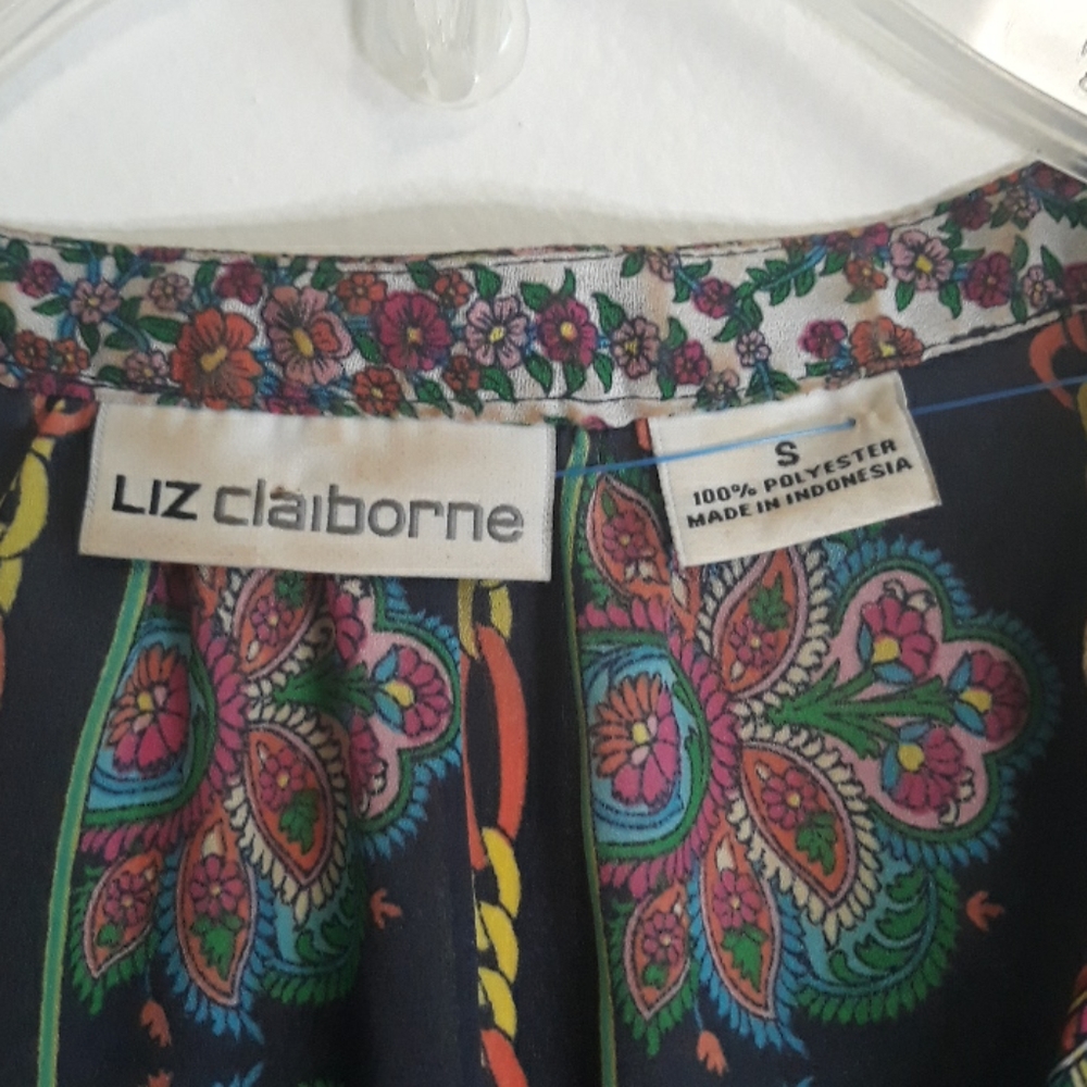 COPY - COPY - Liz Claiborne small spring paisley blouse - Picture 2 of 7
